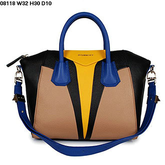 Givenchy mini antigona smooth leather bag 08118 yellow&black&apricot&blue